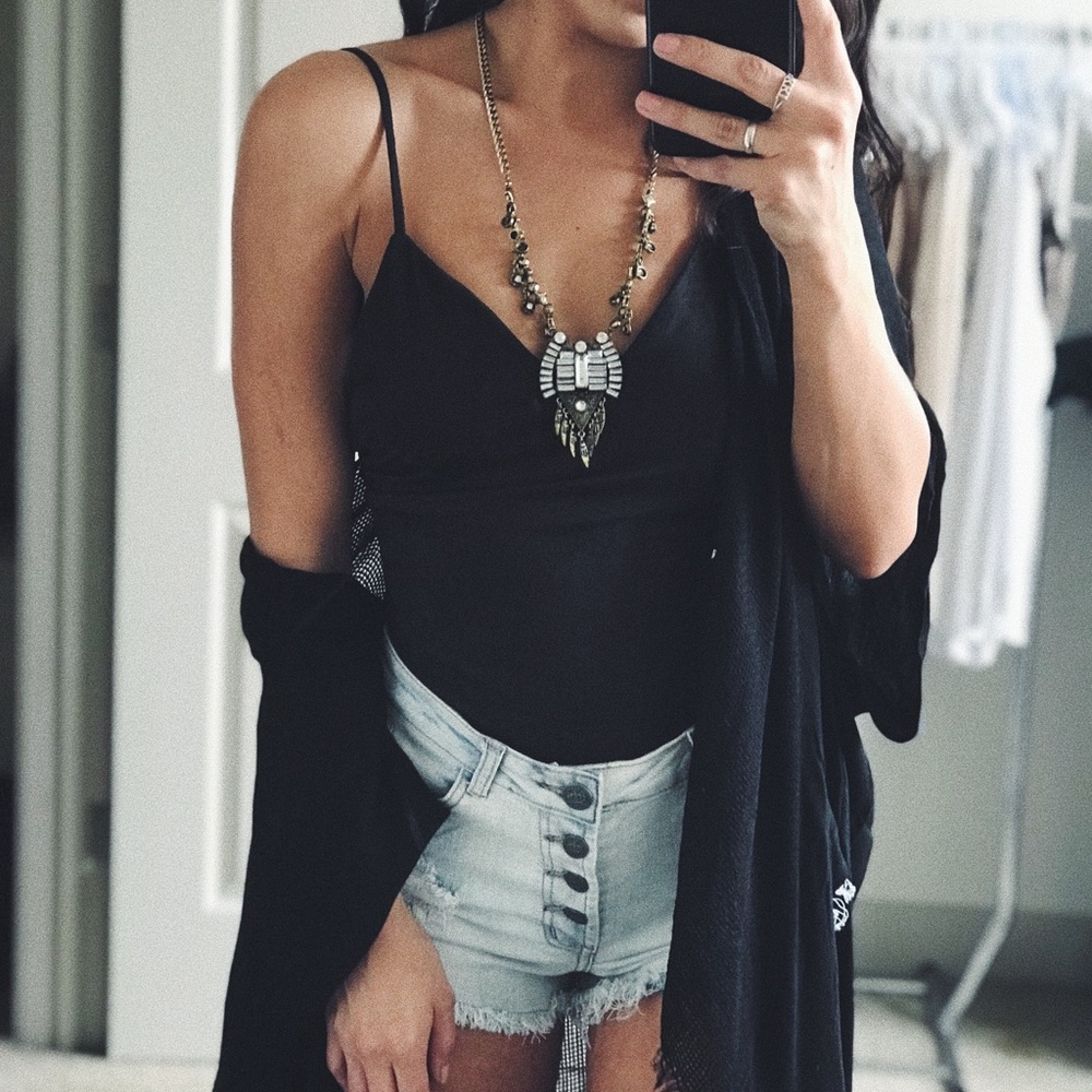 faux suede backless // bodysuit